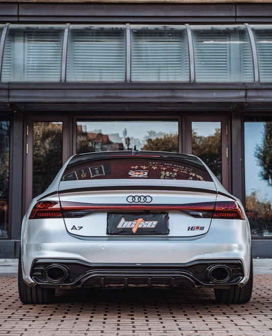 Audi RS7 S7 A7 C8 2019 2020 2021 2022 2023 2024 with Aftermarket Parts - V1 Rear Spoiler Carbon Fiber from BCTXE Tuning