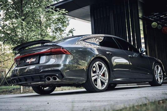 Audi RS7 S7 A7 C8 2019 2020 2021 2022 2023 2024 with Aftermarket Parts - V2 Style Rear Spoiler Carbon Fiber from BCTXE Tuning