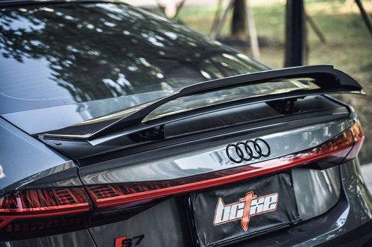 Audi RS7 S7 A7 C8 2019 2020 2021 2022 2023 2024 with Aftermarket Parts - V2 Style Rear Spoiler Carbon Fiber from BCTXE Tuning