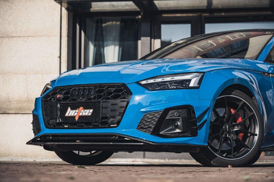 Audi S5 A5 S-line (with s-line bumper, does not base model) B9.5 2020 2021 2022 2023 2024 with Aftermarket Parts - Front Canards Pre-preg Carbon Fiber from BCTXE Tuning