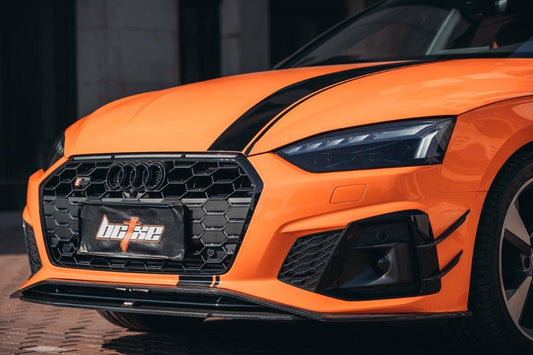 Audi S5 A5 S-line (with s-line bumper, does not base model) B9.5 2020 2021 2022 2023 2024 with Aftermarket Parts - Front Canards Pre-preg Carbon Fiber from BCTXE Tuning