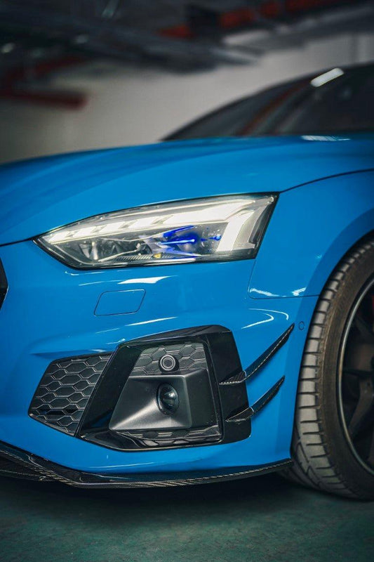 Audi S5 A5 S-line (with s-line bumper, does not base model) B9.5 2020 2021 2022 2023 2024 with Aftermarket Parts - Front Canards Pre-preg Carbon Fiber from BCTXE Tuning