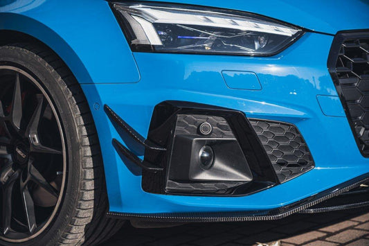 Audi S5 A5 S-line (with s-line bumper, does not base model) B9.5 2020 2021 2022 2023 2024 with Aftermarket Parts - Front Canards Pre-preg Carbon Fiber from BCTXE Tuning