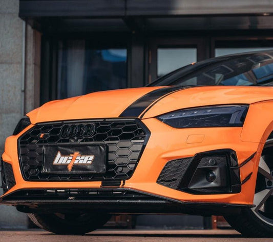 Audi S5 A5 S-line (with s-line bumper, does not base model) B9.5 2020 2021 2022 2023 2024 with Aftermarket Parts - Front Canards Pre-preg Carbon Fiber from BCTXE Tuning