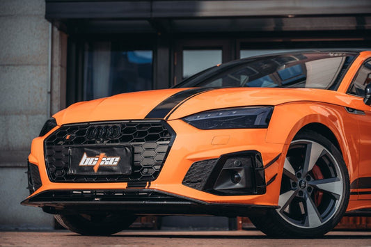Audi S5 A5 (with s-line bumper, does not base model) B9.5 2020 2021 2022 2023 2024 with Aftermarket Parts - Front Lip Pre-preg Carbon Fiber from BCTXE Tuning