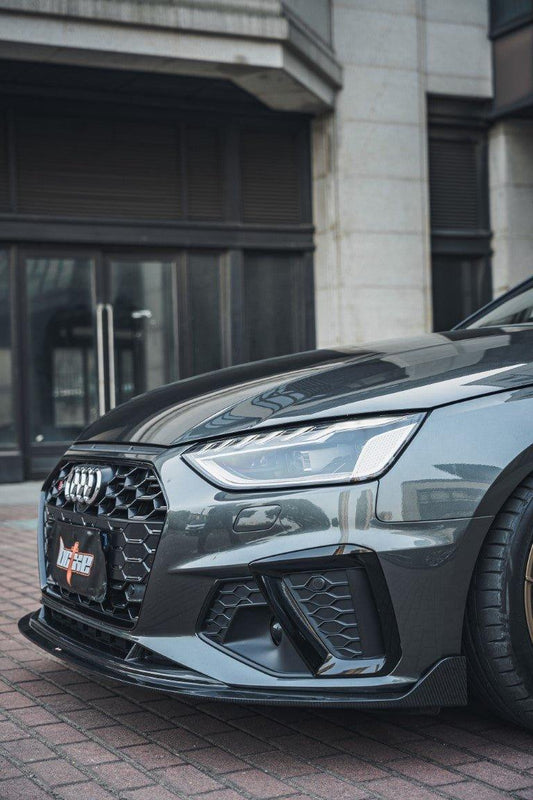 Audi S4 A4 S-line (with S-line bumper, does not fit base model) B9.5 2020 2021 2022 2023 2024 with Aftermarket Parts - V1 Front Lip Pre-preg Carbon Fiber from BCTXE Tuning