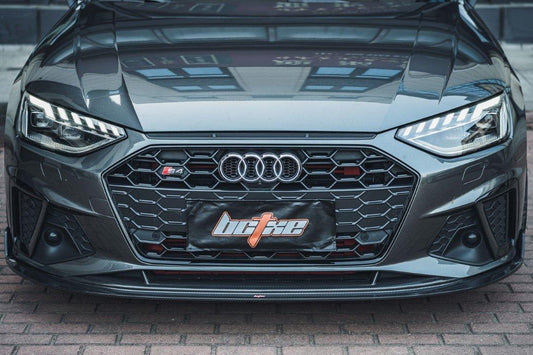 Audi S4 A4 S-line (with S-line bumper, does not fit base model) B9.5 2020 2021 2022 2023 2024 with Aftermarket Parts - V1 Front Lip Pre-preg Carbon Fiber from BCTXE Tuning