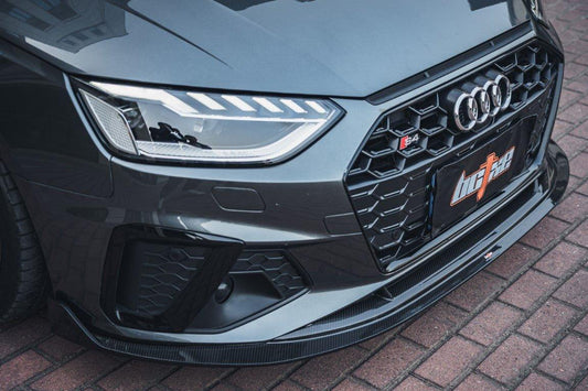 Audi S4 A4 S-line (with S-line bumper, does not fit base model) B9.5 2020 2021 2022 2023 2024 with Aftermarket Parts - V1 Front Lip Pre-preg Carbon Fiber from BCTXE Tuning