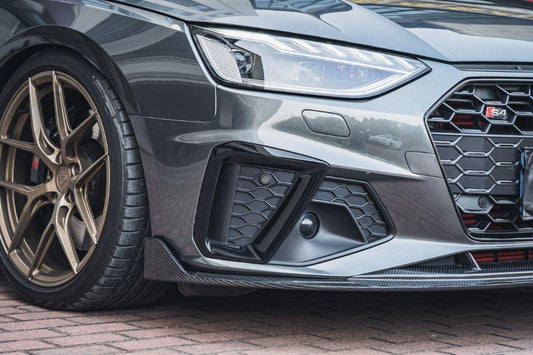 Audi S4 A4 S-line (with S-line bumper, does not fit base model) B9.5 2020 2021 2022 2023 2024 with Aftermarket Parts - V1 Front Lip Pre-preg Carbon Fiber from BCTXE Tuning