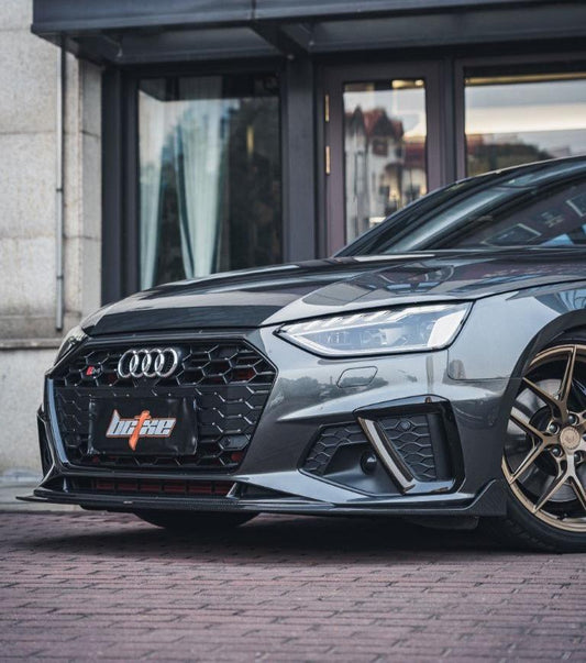 Audi S4 A4 S-line (with S-line bumper, does not fit base model) B9.5 2020 2021 2022 2023 2024 with Aftermarket Parts - V1 Front Lip Pre-preg Carbon Fiber from BCTXE Tuning