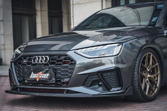 Audi S4 A4 S-line (with S-line bumper, does not fit base model) B9.5 2020 2021 2022 2023 2024 with Aftermarket Parts - V1 Front Lip Pre-preg Carbon Fiber from BCTXE Tuning