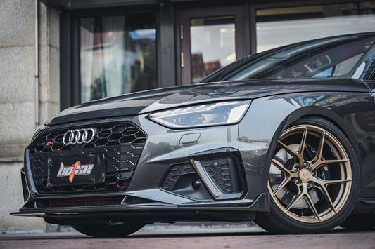 Audi S4 A4 S-line (with S-line bumper, does not fit base model) B9.5 2020 2021 2022 2023 2024 with Aftermarket Parts - V1 Front Lip Pre-preg Carbon Fiber from BCTXE Tuning