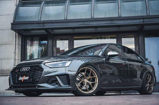 Audi S4 A4 S-line (with S-line bumper, does not fit base model) B9.5 2020 2021 2022 2023 2024 with Aftermarket Parts - V1 Front Lip Pre-preg Carbon Fiber from BCTXE Tuning