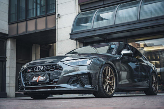Audi S4 A4 S-line (with S-line bumper, does not fit base model) B9.5 2020 2021 2022 2023 2024 with Aftermarket Parts - V1 Front Lip Pre-preg Carbon Fiber from BCTXE Tuning