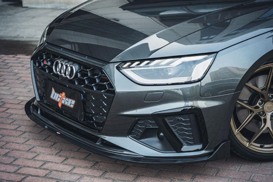 Audi S4 A4 S-line (with S-line bumper, does not fit base model) B9.5 2020 2021 2022 2023 2024 with Aftermarket Parts - V1 Front Lip Pre-preg Carbon Fiber from BCTXE Tuning