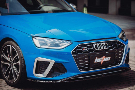 Audi S4 / A4 (with S-line bumper) B9.5 2020 2021 2022 2023 2024 with Aftermarket Parts - V2 Front Lip Pre-preg Carbon Fiber from BCTXE Tuning