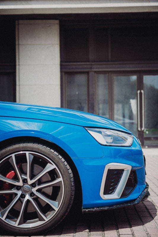 Audi S4 / A4 (with S-line bumper) B9.5 2020 2021 2022 2023 2024 with Aftermarket Parts - V2 Front Lip Pre-preg Carbon Fiber from BCTXE Tuning