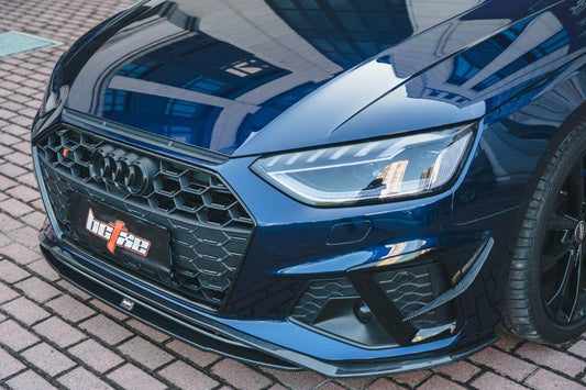 Audi S4 / A4 (with S-line bumper) B9.5 2020 2021 2022 2023 2024 with Aftermarket Parts - V2 Front Lip Pre-preg Carbon Fiber from BCTXE Tuning