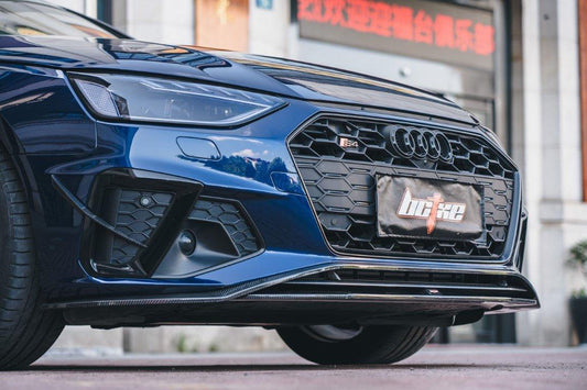 Audi S4 / A4 (with S-line bumper) B9.5 2020 2021 2022 2023 2024 with Aftermarket Parts - V2 Front Lip Pre-preg Carbon Fiber from BCTXE Tuning