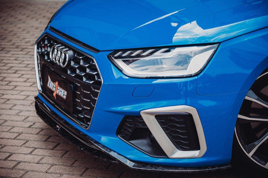 Audi S4 / A4 (with S-line bumper) B9.5 2020 2021 2022 2023 2024 with Aftermarket Parts - V2 Front Lip Pre-preg Carbon Fiber from BCTXE Tuning