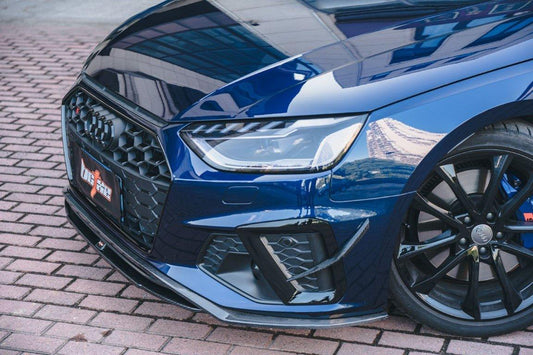 Audi S4 / A4 (with S-line bumper) B9.5 2020 2021 2022 2023 2024 with Aftermarket Parts - V2 Front Lip Pre-preg Carbon Fiber from BCTXE Tuning