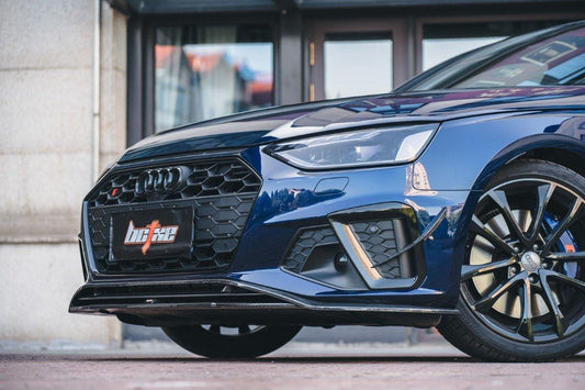 Audi S4 / A4 (with S-line bumper) B9.5 2020 2021 2022 2023 2024 with Aftermarket Parts - V2 Front Lip Pre-preg Carbon Fiber from BCTXE Tuning