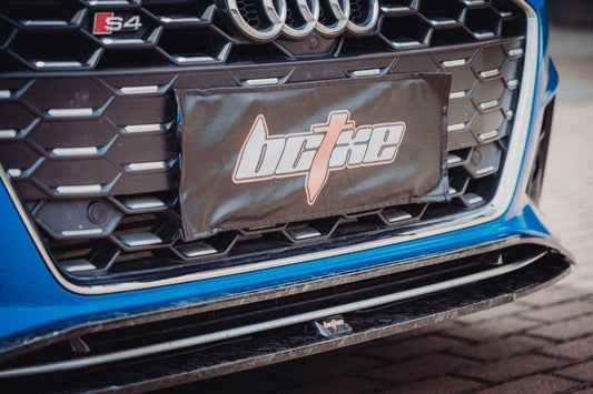 Audi S4 / A4 (with S-line bumper) B9.5 2020 2021 2022 2023 2024 with Aftermarket Parts - V2 Front Lip Pre-preg Carbon Fiber from BCTXE Tuning