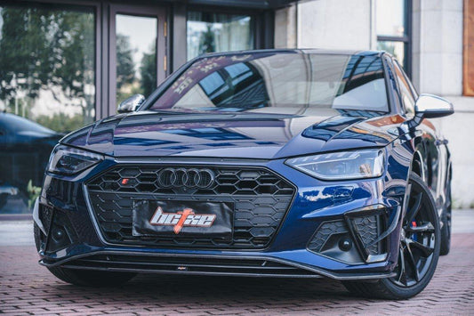 Audi S4 / A4 (with S-line bumper) B9.5 2020 2021 2022 2023 2024 with Aftermarket Parts - V2 Front Lip Pre-preg Carbon Fiber from BCTXE Tuning