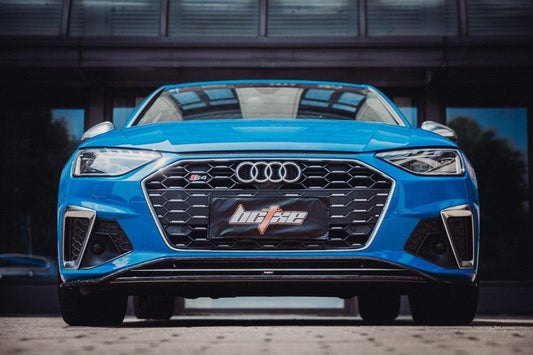Audi S4 / A4 (with S-line bumper) B9.5 2020 2021 2022 2023 2024 with Aftermarket Parts - V2 Front Lip Pre-preg Carbon Fiber from BCTXE Tuning