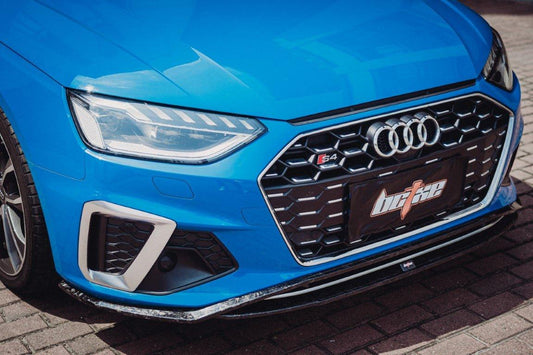Audi S4 / A4 (with S-line bumper) B9.5 2020 2021 2022 2023 2024 with Aftermarket Parts - V2 Front Lip Pre-preg Carbon Fiber from BCTXE Tuning