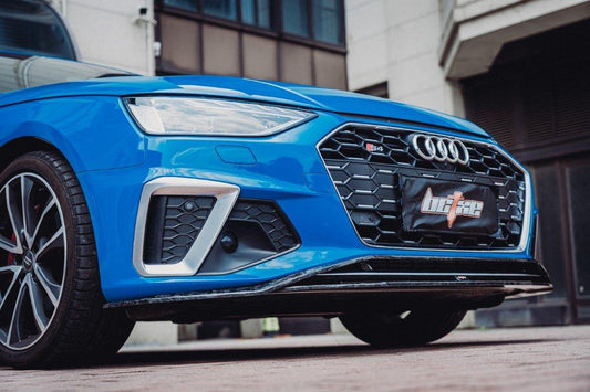 Audi S4 / A4 (with S-line bumper) B9.5 2020 2021 2022 2023 2024 with Aftermarket Parts - V2 Front Lip Pre-preg Carbon Fiber from BCTXE Tuning