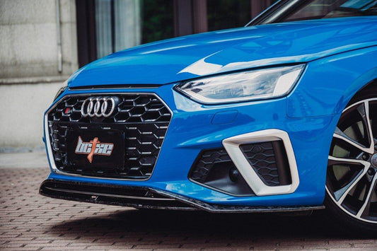 Audi S4 / A4 (with S-line bumper) B9.5 2020 2021 2022 2023 2024 with Aftermarket Parts - V2 Front Lip Pre-preg Carbon Fiber from BCTXE Tuning