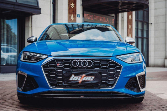 Audi S4 / A4 (with S-line bumper) B9.5 2020 2021 2022 2023 2024 with Aftermarket Parts - V2 Front Lip Pre-preg Carbon Fiber from BCTXE Tuning