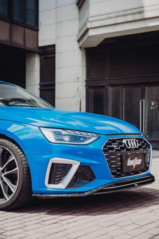 Audi S4 / A4 (with S-line bumper) B9.5 2020 2021 2022 2023 2024 with Aftermarket Parts - V2 Front Lip Pre-preg Carbon Fiber from BCTXE Tuning