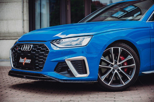 Audi S4 / A4 (with S-line bumper) B9.5 2020 2021 2022 2023 2024 with Aftermarket Parts - V2 Front Lip Pre-preg Carbon Fiber from BCTXE Tuning