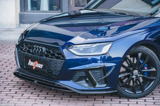 Audi S4 / A4 (with S-line bumper) B9.5 2020 2021 2022 2023 2024 with Aftermarket Parts - V2 Front Lip Pre-preg Carbon Fiber from BCTXE Tuning