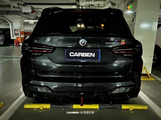 BMW X3 G01 LCI 2022 2023 2024 & X3M X3MC F97 LCI 2022 2023 2024 with Aftermarket Parts - Rear Diffuser Pre-preg Carbon Fiber from BCTXE Tuning