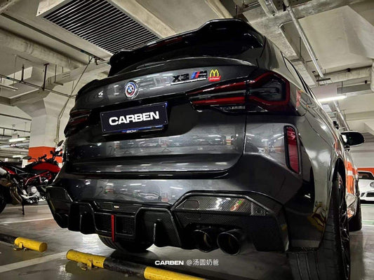 BMW X3 G01 LCI 2022 2023 2024 & X3M X3MC F97 LCI 2022 2023 2024 with Aftermarket Parts - Rear Diffuser Pre-preg Carbon Fiber from BCTXE Tuning