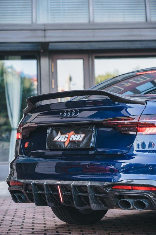 Audi S4 / A4 (with S-line bumper) B9.5 2020 2021 2022 2023 2024 with Aftermarket Parts - V1 Rear Diffuser Pre-preg Carbon Fiber from BCTXE Tuning