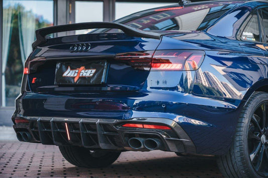 Audi S4 / A4 (with S-line bumper) B9.5 2020 2021 2022 2023 2024 with Aftermarket Parts - V1 Rear Diffuser Pre-preg Carbon Fiber from BCTXE Tuning