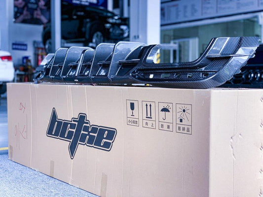 Audi S4 / A4 (with S-line bumper) B9.5 2020 2021 2022 2023 2024 with Aftermarket Parts - V1 Rear Diffuser Pre-preg Carbon Fiber from BCTXE Tuning