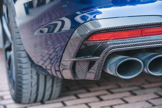 Audi S4 / A4 (with S-line bumper) B9.5 2020 2021 2022 2023 2024 with Aftermarket Parts - V1 Rear Diffuser Pre-preg Carbon Fiber from BCTXE Tuning
