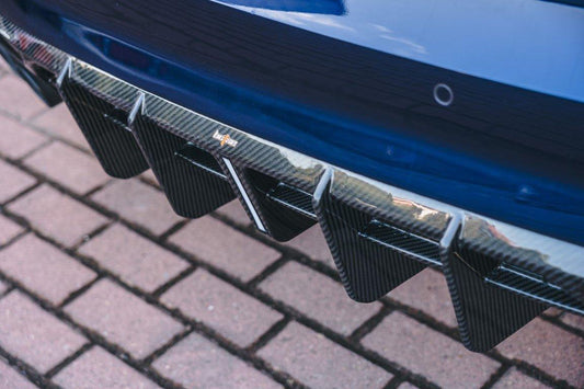 Audi S4 / A4 (with S-line bumper) B9.5 2020 2021 2022 2023 2024 with Aftermarket Parts - V1 Rear Diffuser Pre-preg Carbon Fiber from BCTXE Tuning