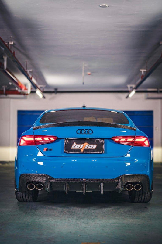 Audi S5 A5 (with s-line bumper, does not base model) B9.5 2020 2021 2022 2023 2024 with Aftermarket Parts - V1 Rear Diffuser Pre-preg Carbon Fiber from BCTXE Tuning
