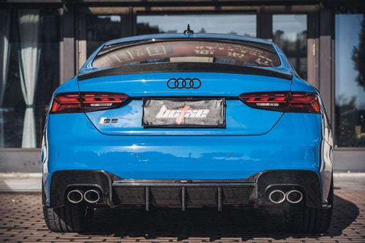 Audi S5 A5 (with s-line bumper, does not base model) B9.5 2020 2021 2022 2023 2024 with Aftermarket Parts - V1 Rear Diffuser Pre-preg Carbon Fiber from BCTXE Tuning