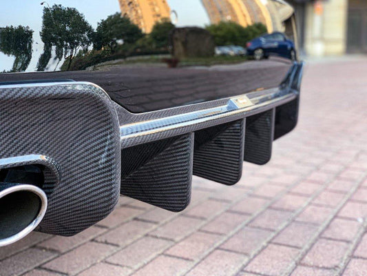 Audi S5 A5 (with s-line bumper, does not base model) B9.5 2020 2021 2022 2023 2024 with Aftermarket Parts - V1 Rear Diffuser Pre-preg Carbon Fiber from BCTXE Tuning