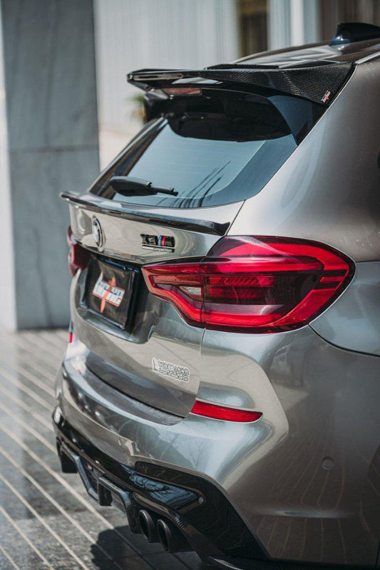 BMW X3 G01 Pre-LCI 2019 2020 2021 with Aftermarket Parts - Rear Roof Spoiler Carbon Fiber from BCTXE Tuning