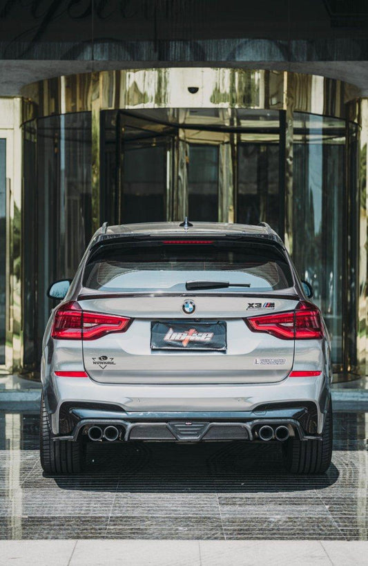 BMW X3 G01 Pre-LCI 2019 2020 2021 with Aftermarket Parts - Rear Roof Spoiler Carbon Fiber from BCTXE Tuning