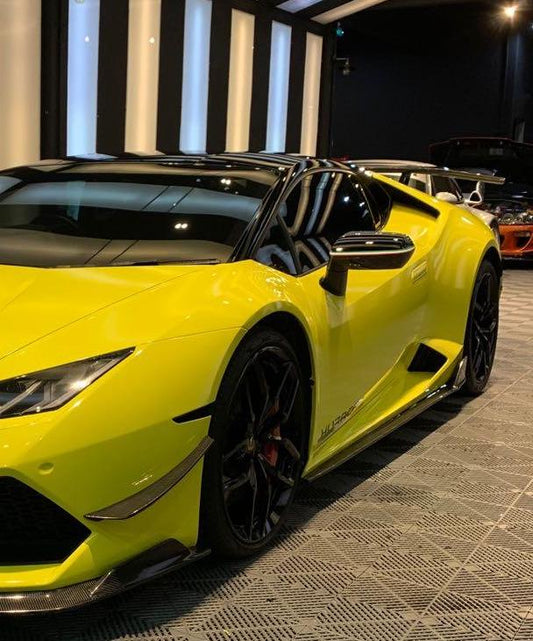 Lamborghini Huracan LP610 2015-2018 with Aftermarket Parts - Front Bumper Canards Carbon Fiber / FRP from CMST Tuning