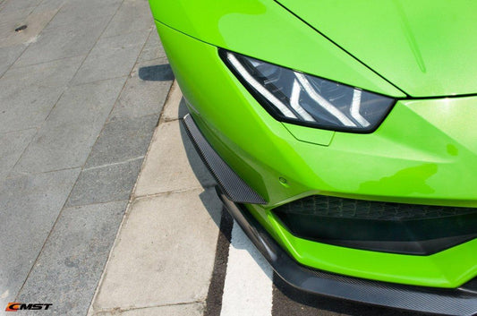Lamborghini Huracan LP610 2015-2018 with Aftermarket Parts - Front Bumper Canards Carbon Fiber / FRP from CMST Tuning